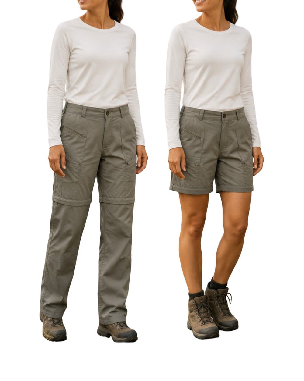 Lowe Alpine Hiking Pants Womens 29x30 Nylon Zip Away Shorts Outdoor Utility